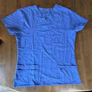 Scrubaid Four Way Stretch Blue Scrub Top Size M